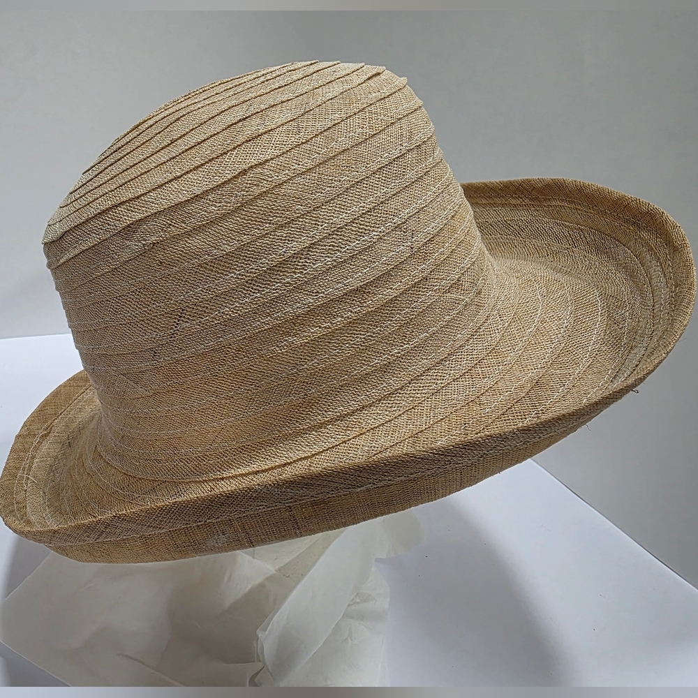 Chic Tan Cotton Linen Kettle Brim Sun Hat OS NWOT